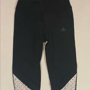 Adidas size small running leggings tights black and white